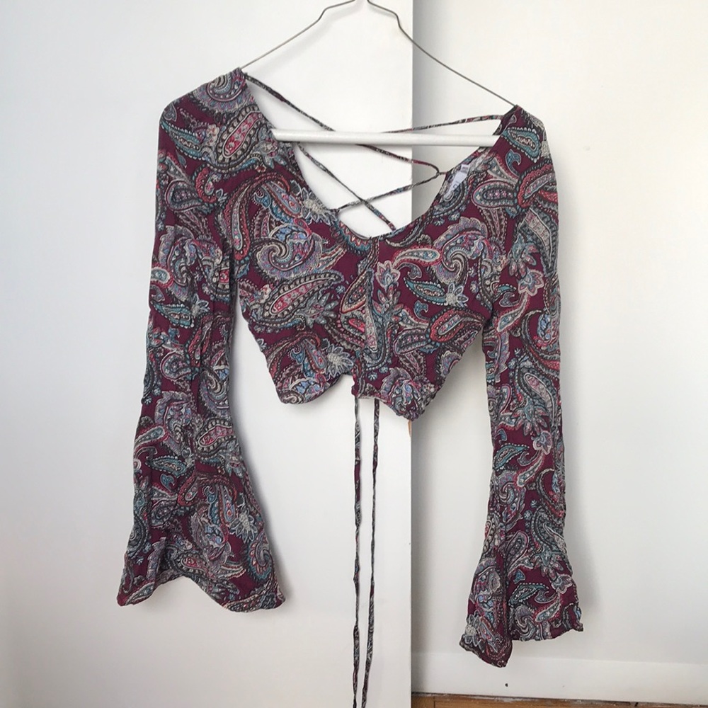 Lace Back Paisley 70s Style Festival Top